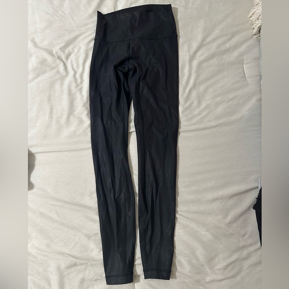 lululemon Wunder Under Black Metalic Leggings
